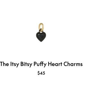 ROXANNE ASSOULIN Roxanne Assoulin  The Itsy Bitsy Puffy Heart Charm Black
